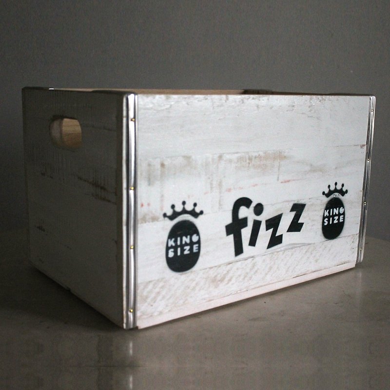 复刻1960s汽水木箱-fizz凤梨汽水 - 收纳用品 - 木头 白色