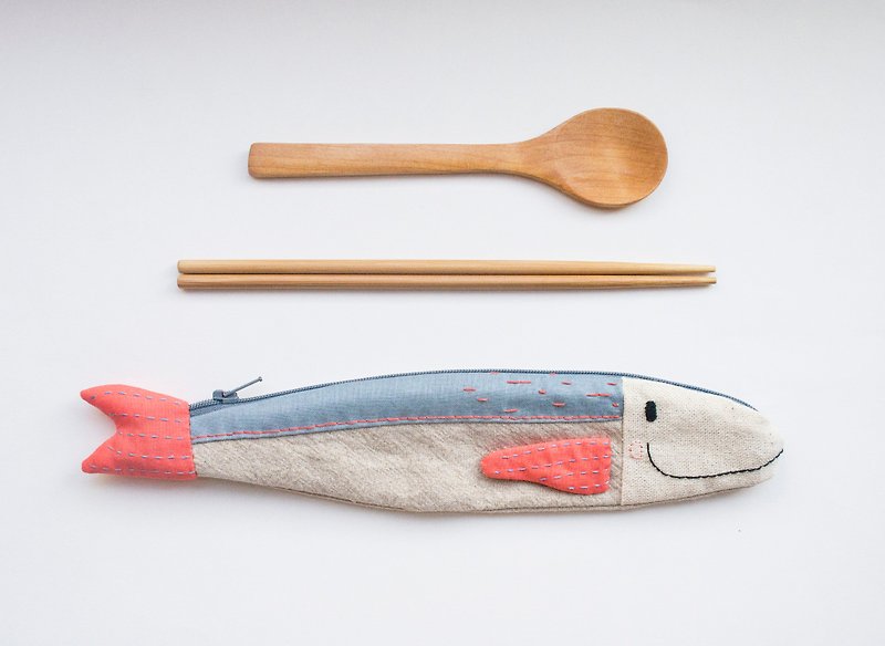 旅行鲔鱼餐具袋 - 北欧 - 筷子/筷架 - 棉．麻 多色