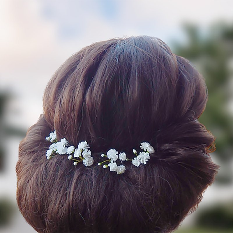 Baby breath flower hair pins Floral hair clips Bridal hair piece Gypsophila - 发饰 - 其他材质 多色