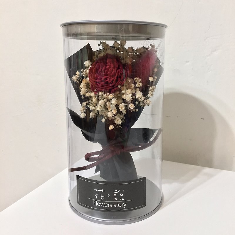 瓶中花红色太阳玫瑰*黑色-含盒 - 植栽/盆栽 - 植物．花 红色