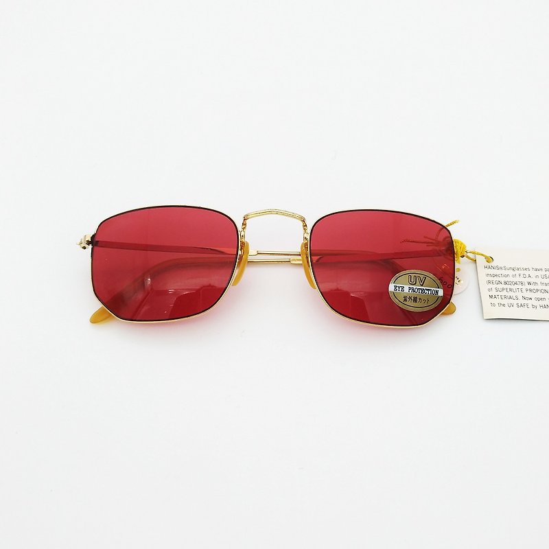 90年代复古粉桃红墨镜 33 - 眼镜/眼镜框 - 其他材质 红色