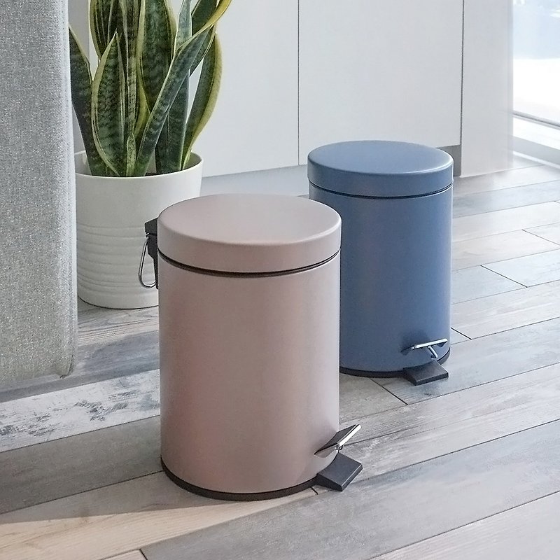 4.5L缓降静音垃圾桶 奶茶色 迷雾蓝 两色可选 - 垃圾桶 - 其他材质 多色