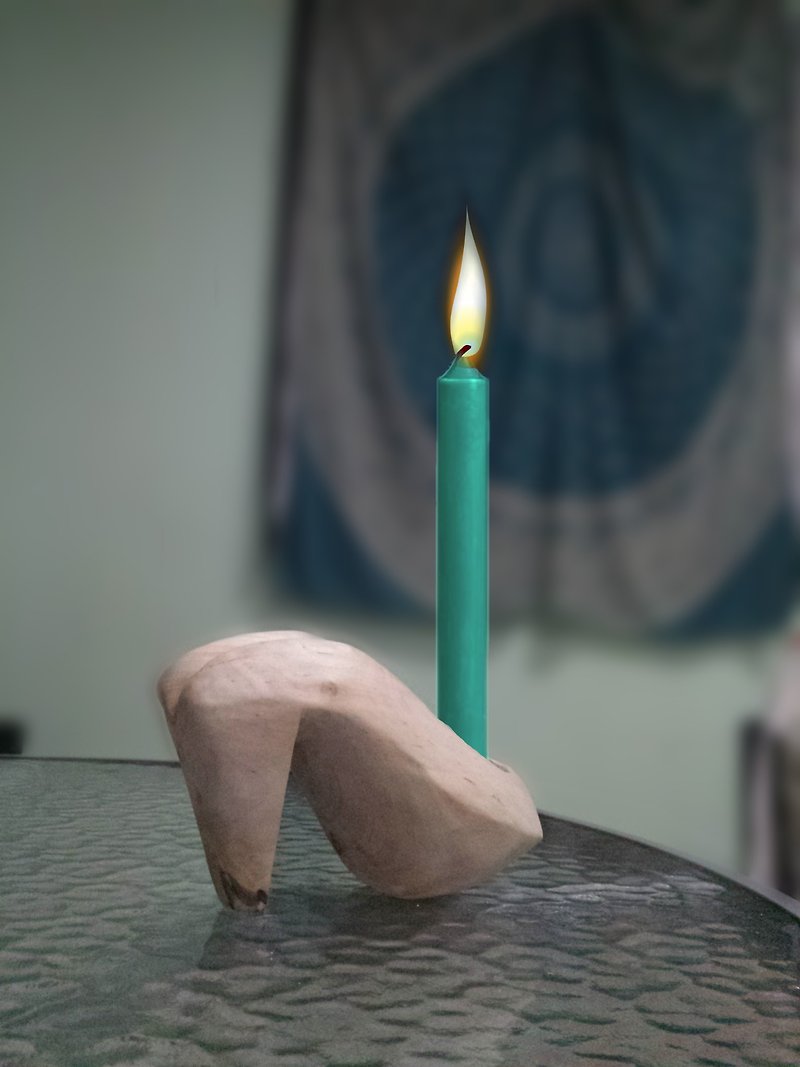 wooden heel candle stand (高跟鞋木制蜡烛座) - 木工/竹艺/纸艺 - 木头 橘色