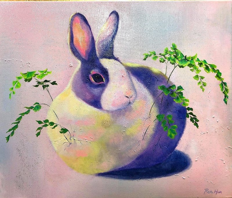 【兔子蛋系列油画 在你的温柔里...】叶人华艺术创作 - 海报/装饰画/版画 - 颜料 多色