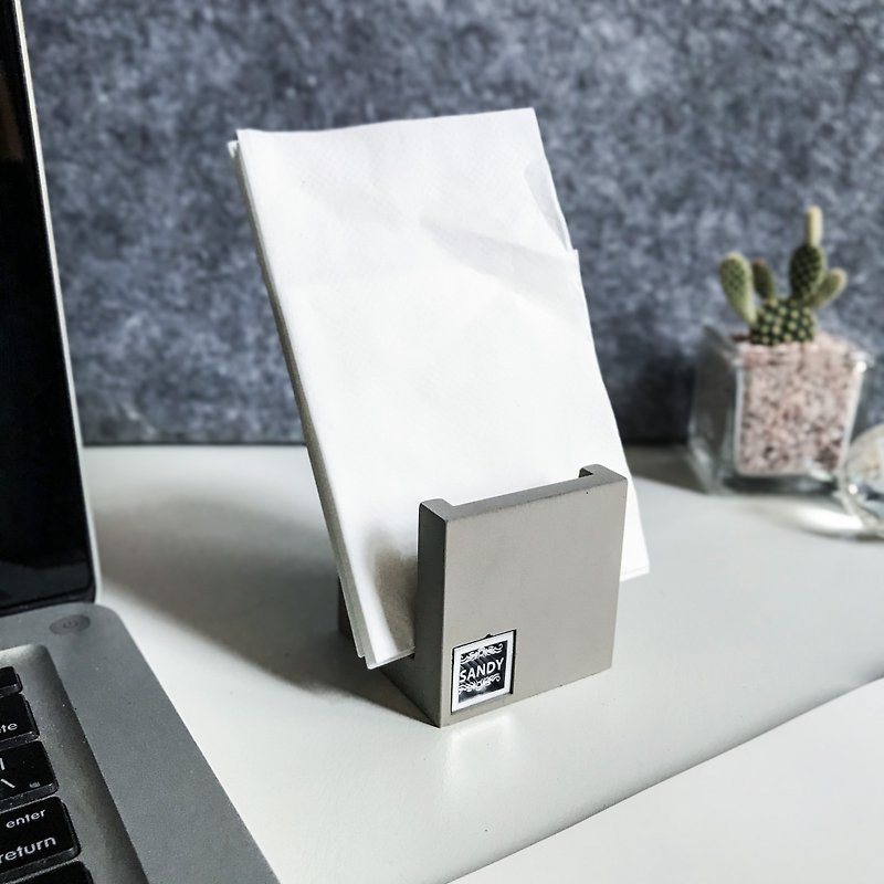 【EZ cube】极简风  定制化 水泥清水模 餐巾纸架 memo架  信件架 - 收纳用品 - 水泥 