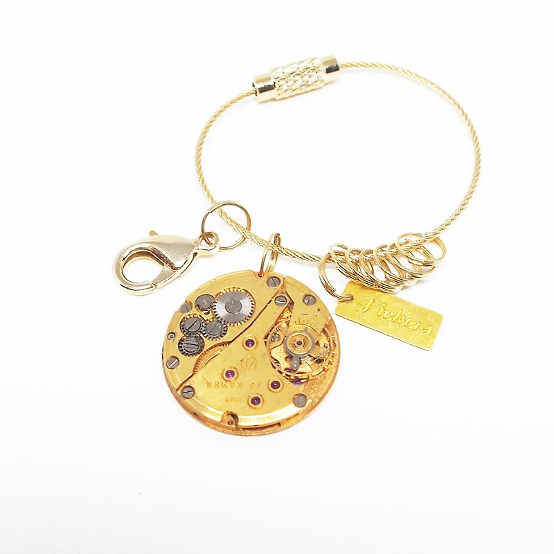 1960s 古董表机芯钥匙圈 金 moon light - 钥匙链/钥匙包 - 其他金属 金色