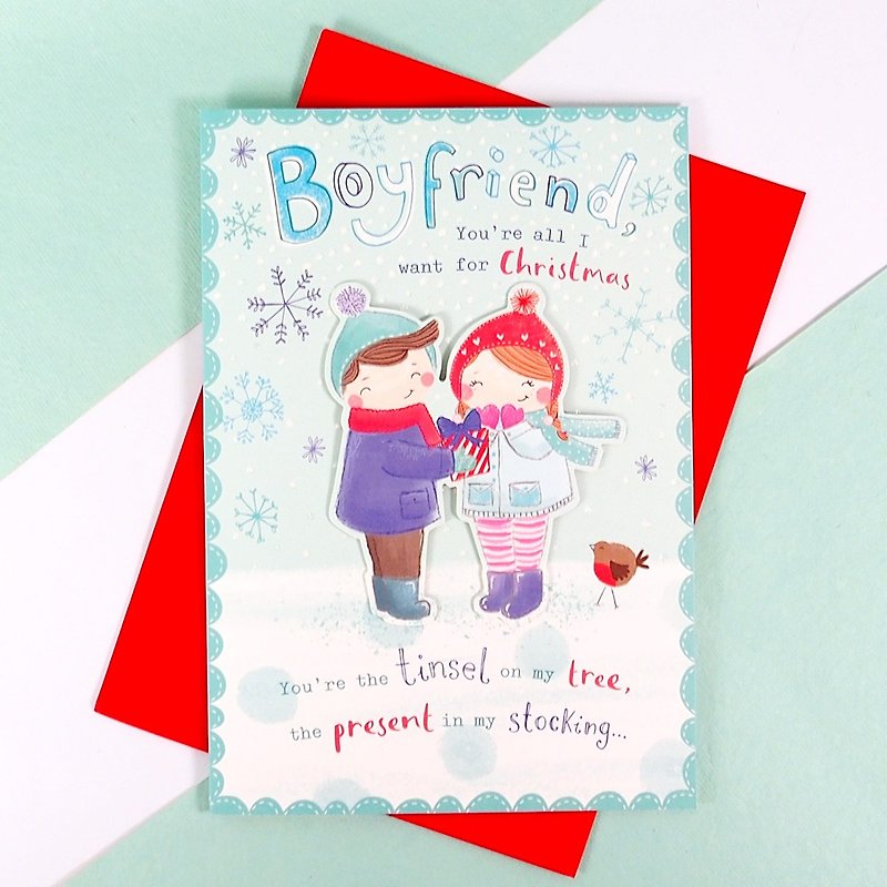 给男朋友的祝福 耶诞卡片【Hallmark-卡片 圣诞节系列】 - 卡片/明信片 - 纸 蓝色