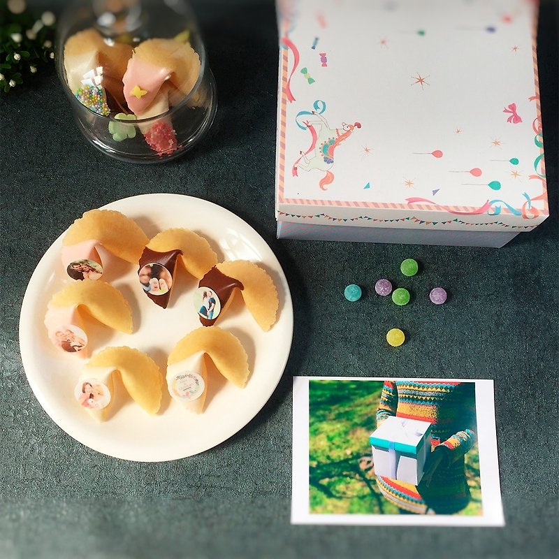中秋礼盒毕业礼物情人节礼物  定制化可食用照片巧克力幸运签饼 - 巧克力 - 新鲜食材 粉红色