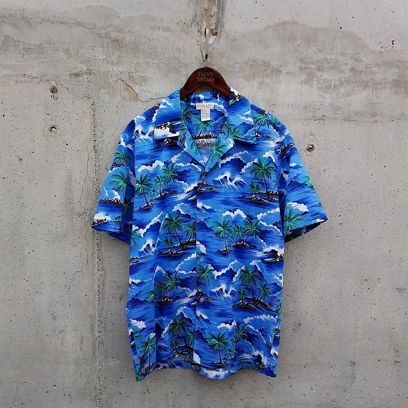 小龟葛葛 - 夏威夷 - 岛民划船捕鱼日常阿啰哈古着衬衫 - 男装衬衫 - 棉．麻 