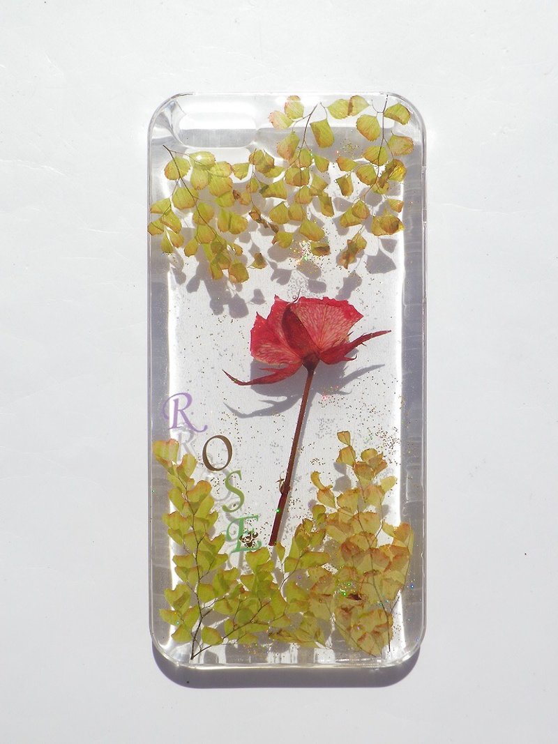Anny's workshop手作押花手机保护壳，iphone SE, Rose玫瑰 (现货) - 手机壳/手机套 - 塑料 