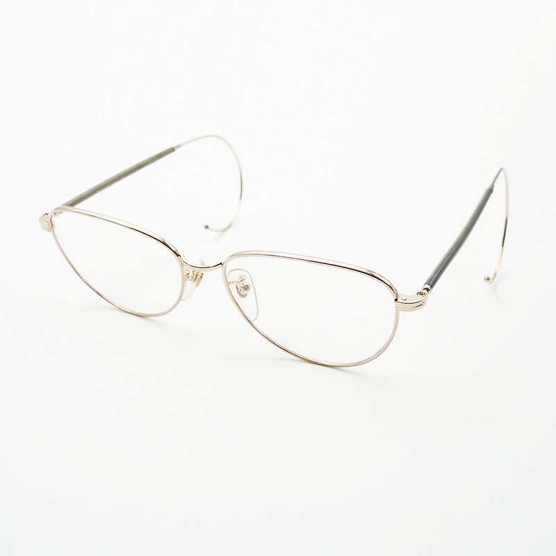 梦露眼镜店 / 日本90年代后勾眼镜框 no.A23 vintage - 眼镜/眼镜框 - 贵金属 金色