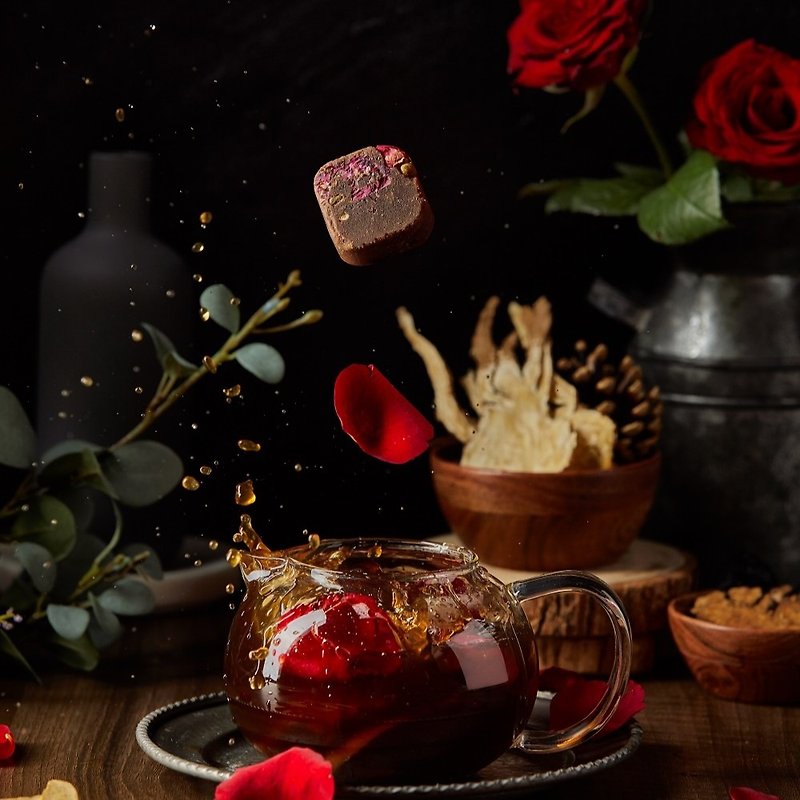 糖鼎 黑糖砖- 玫瑰四物-轻巧包 7入 - 蜂蜜/黑糖 - 其他材质 红色