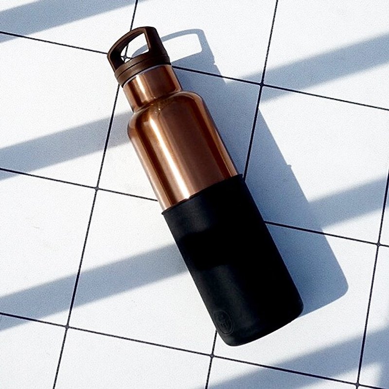 美国HYDY时尚保温水瓶, CinCin Deco系列-午夜黑-古铜金 - 590ml - 水壶/水瓶 - 其他金属 金色