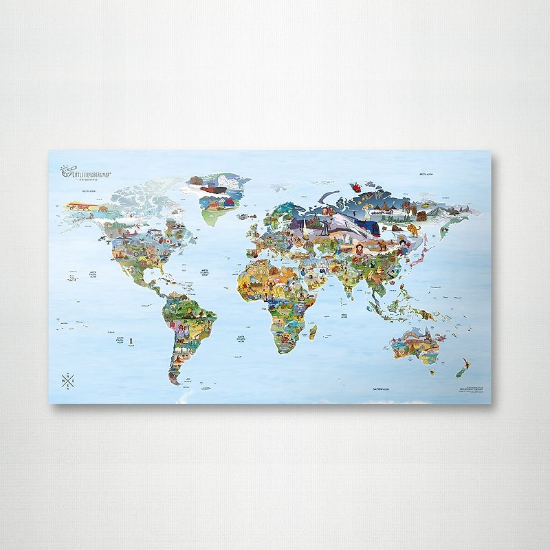 探索世界地图海报 - 地图 - 纸 多色