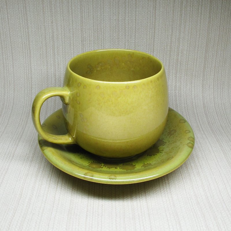【结晶釉系列】咖啡杯组 陶杯 马克杯 (结晶黄) - 咖啡杯/马克杯 - 瓷 黄色