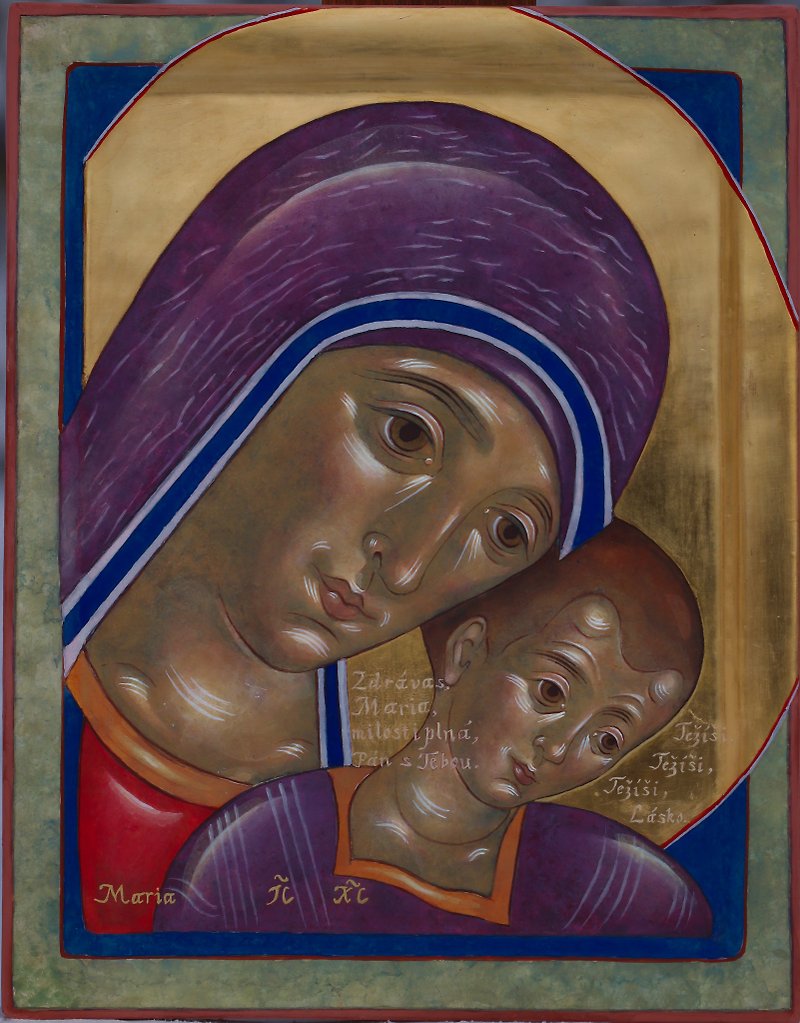 Icon Theotokos/Mary Icon/Mary with Jesus/Baby Jesus Icon/Painting Mary and Jesus - 墙贴/壁贴 - 木头 多色