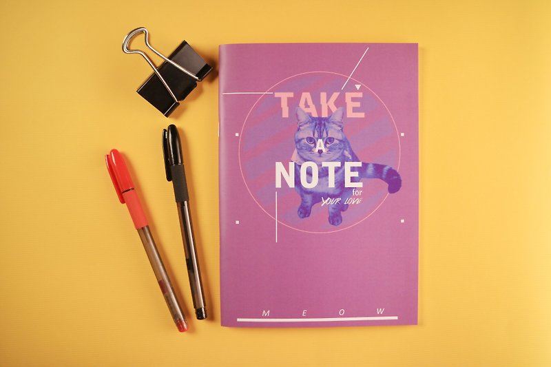 Deerhorn design / 鹿角 MEOW 你的生活 笔记本 猫 紫色 - 笔记本/手帐 - 纸 紫色