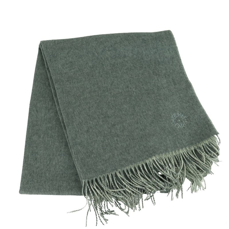 エルメス　カシミヤ　グレー　180cm - 01451 - 丝巾 - 其他材质 灰色