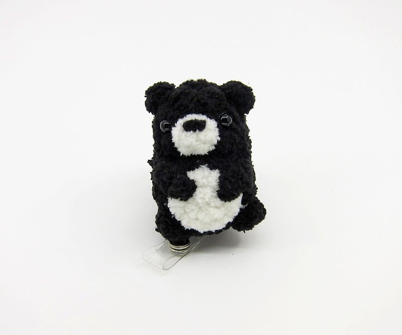 黑熊 / 熊 /伸缩票卡夹 /伸缩拉环 - 证件套/卡套 - 其他人造纤维 黑色