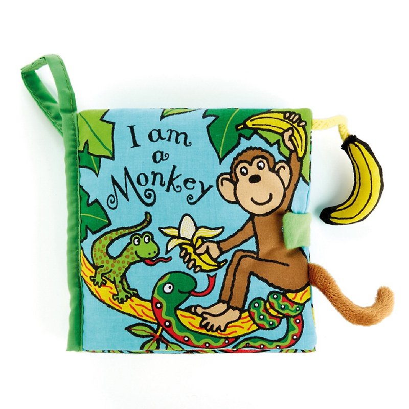 Jellycat I am a Monkey 布书 - 玩具/玩偶 - 其他材质 绿色