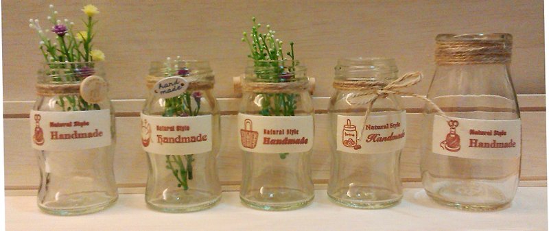 乡村风玻璃小罐-疗愈小物(可种花、插花、多肉、小笔筒…等) - 摆饰 - 玻璃 