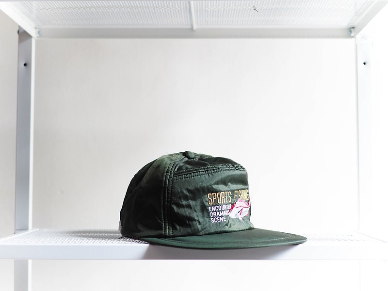 静冈军绿草线山河幽谧日 古董平顶鸭舌棒球帽 baseball cap - 帽子 - 防水材质 绿色