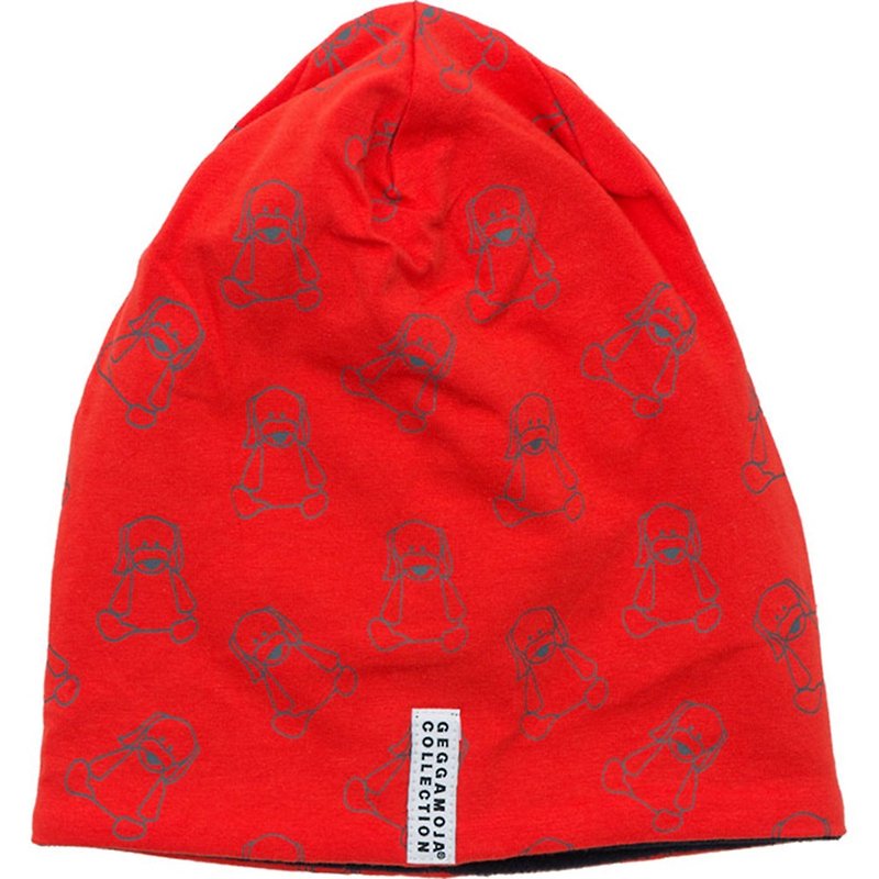 【北欧童装】瑞典制有机棉儿童帽子5岁至6岁 狗狗/红 - 婴儿帽/发带 - 棉．麻 红色