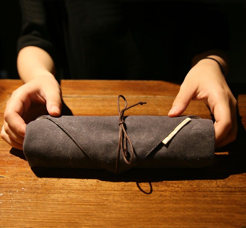 食在 餐具袋 (无附餐具) - 筷子/筷架 - 棉．麻 灰色