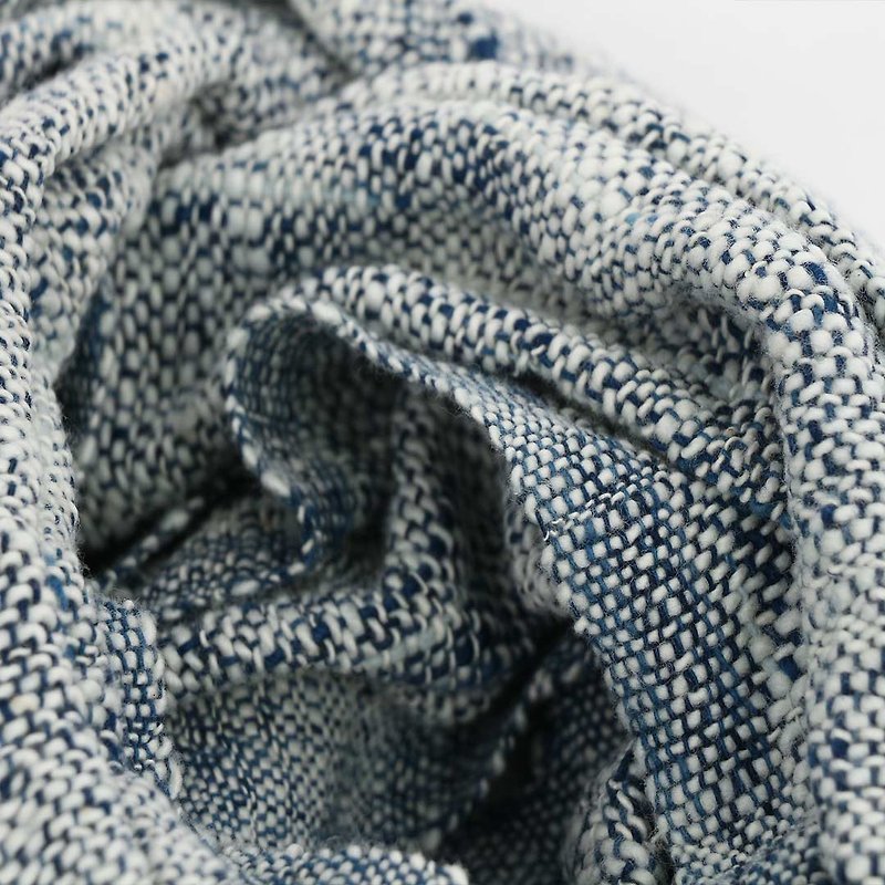 Natural Indigo Dyed Cotton Scarf, Light Blue - 丝巾 - 棉．麻 蓝色