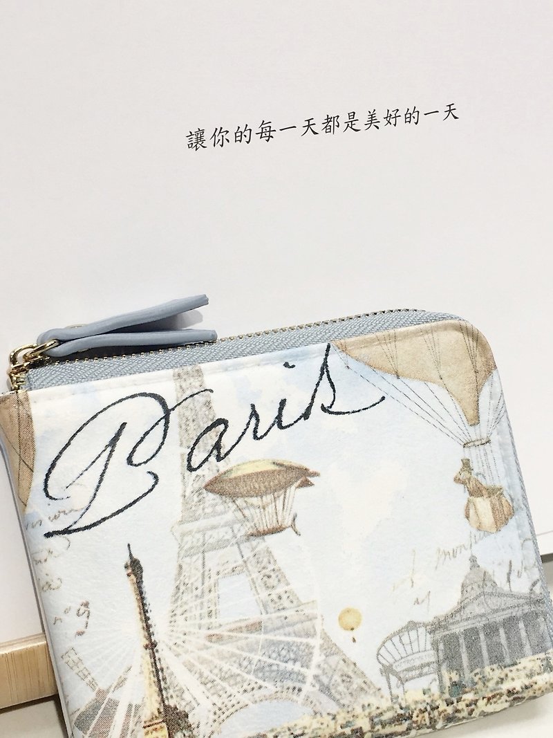 巴黎天空 L型 钱包 短夹 零钱包 卡夹 母亲节 毕业 交换礼物 - 皮夹/钱包 - 人造皮革 