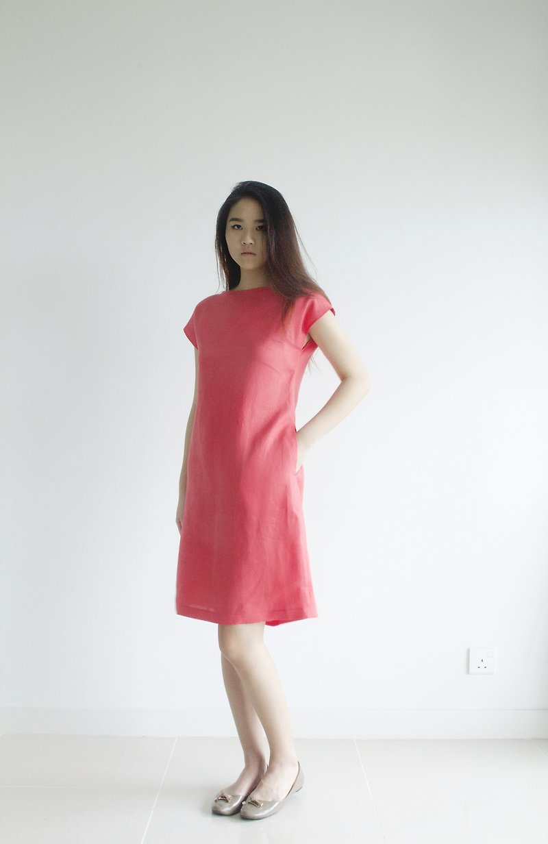 linen dress / linen clothing / linen for women / short dress E 40 D - 洋装/连衣裙 - 亚麻 