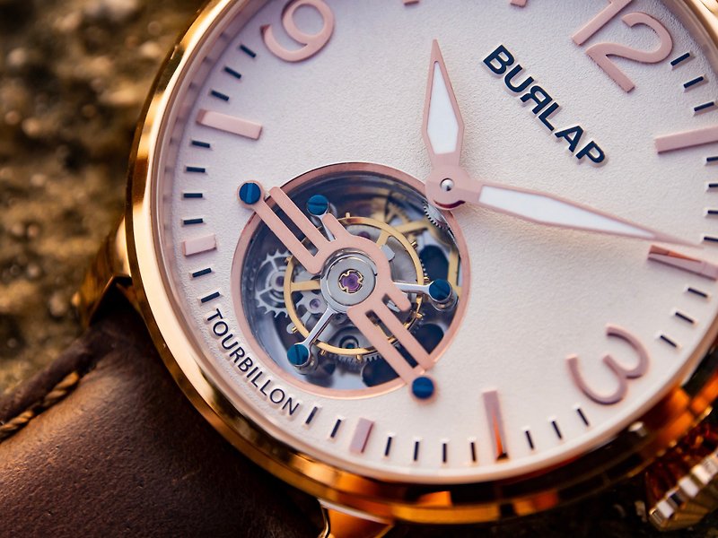 Burlap Watches 香港品牌 Propeller陀飞轮航空设计 玫瑰金色表殻 - 男表/中性表 - 不锈钢 金色