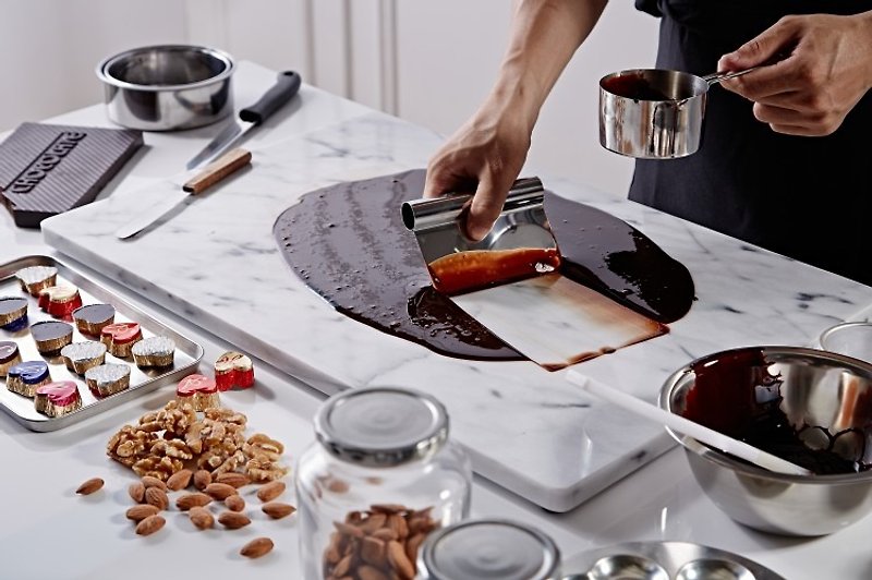 天然大理石料理板 30x40厘米 揉面垫/烘焙工具/巧克力调温 - 厨房用具 - 石头 白色