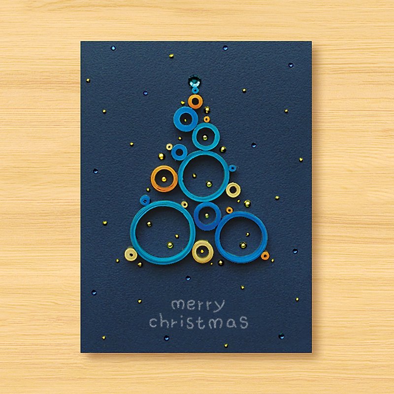 ( 2款供选择 ) 手工卷纸卡片 _ 星空系列 - 梦幻泡泡圣诞季 - 卡片/明信片 - 纸 蓝色