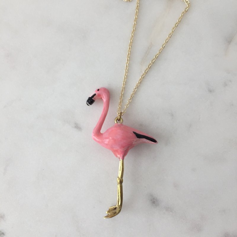 Flamingo necklace - 项链 - 其他材质 粉红色