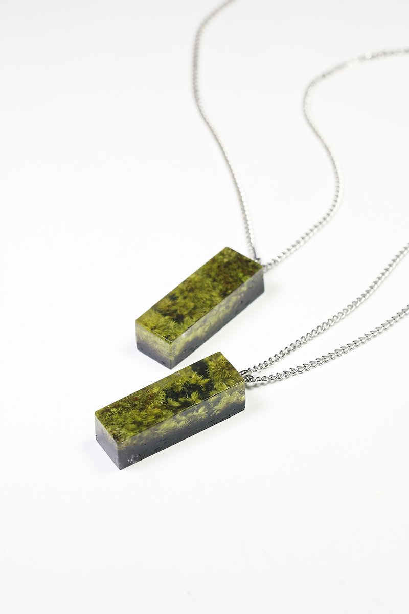 Under the sea - Necklace (from real moss & wooden) - 项链 - 木头 绿色