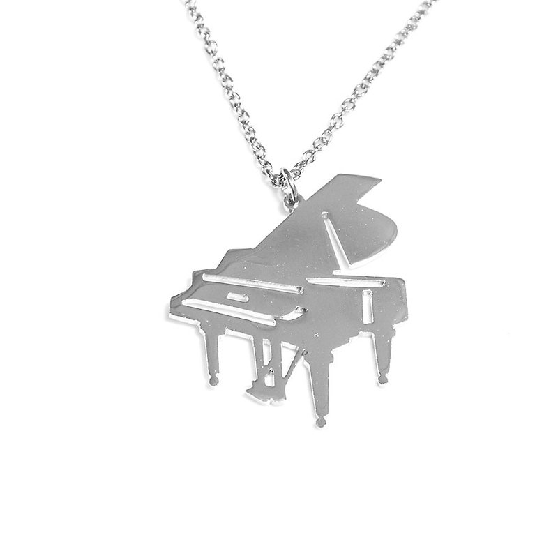Cute abstract piano pendant - 项链 - 其他金属 银色