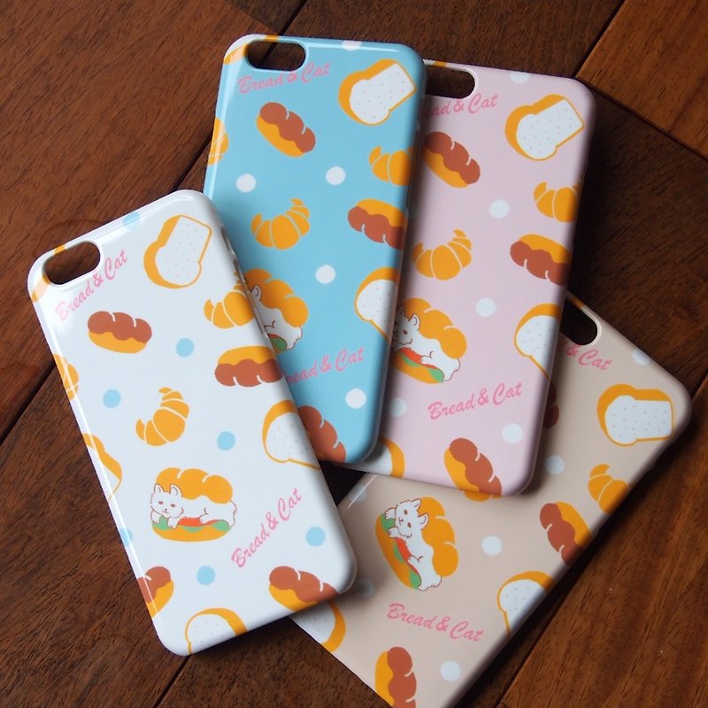 【iPhoneプラケース】Bread and Cat - 手机壳/手机套 - 塑料 白色