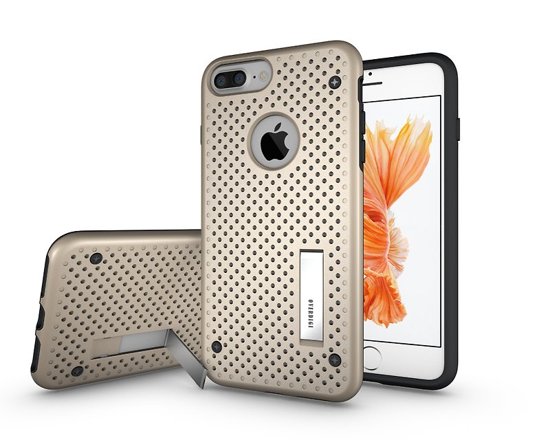 OVERDIGI iPhone7Plus 5.5" 二合一立式全包覆双料防摔保护壳 金色 - 其他 - 塑料 金色