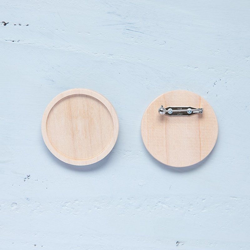 枫木胸针基地 - 圆形 小型 - 木工/竹艺/纸艺 - 木头 咖啡色