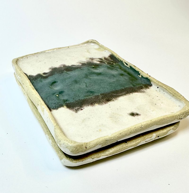 绿釉手工陶瓷小盘 x 2 - 浅碟/小碟子 - 陶 绿色