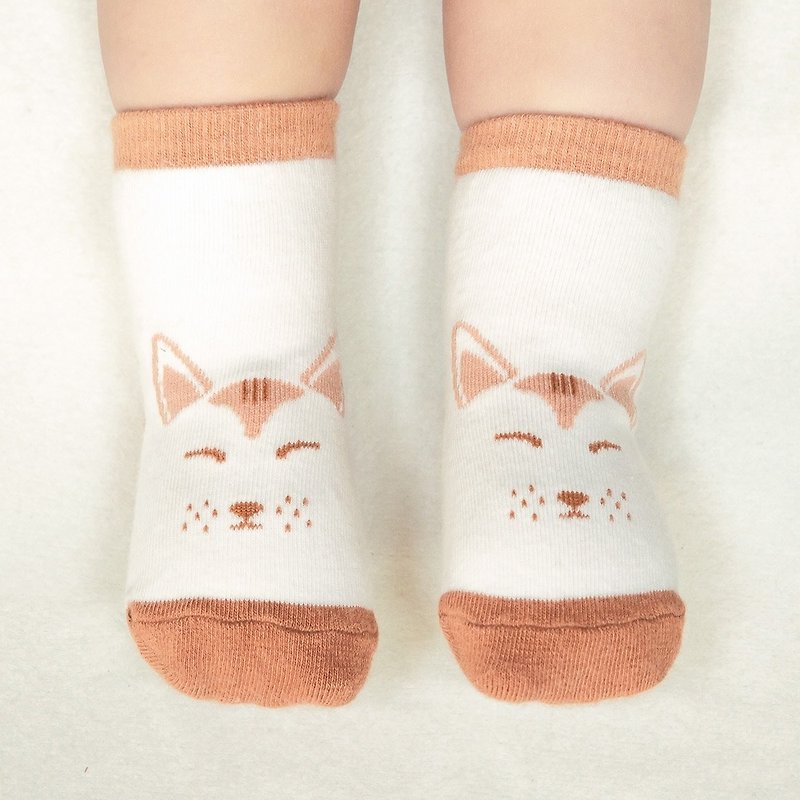 Happy Prince Kido动物婴童短袜 韩国制 - 婴儿袜子 - 棉．麻 咖啡色