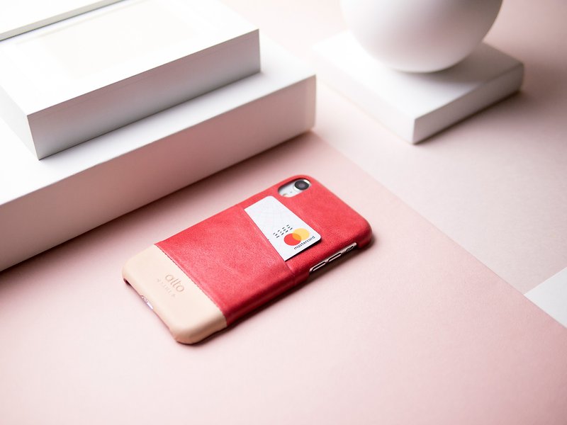 真皮手机壳 iPhone XR 6.1寸 Metro - 红/本- 定制化刻字礼物 - 手机壳/手机套 - 真皮 红色