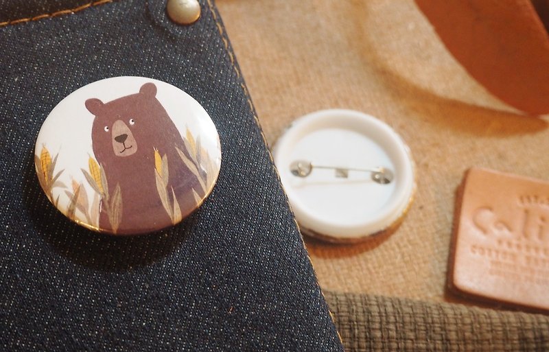 Pin badges bear&corn - 徽章/别针 - 其他金属 多色