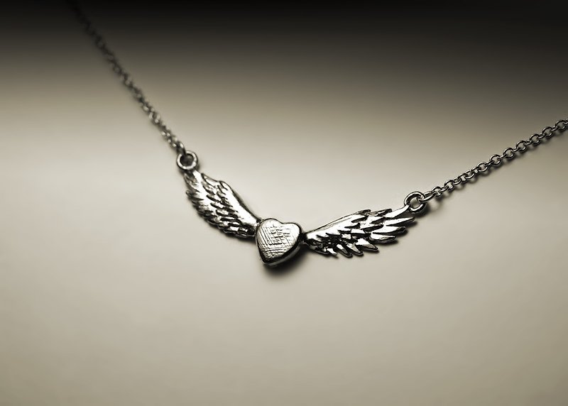 爱心翅膀项链 - 项链 - 其他金属 银色
