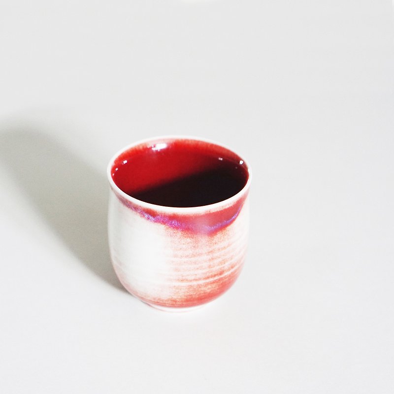 窑变釉手作陶瓷茶杯单杯－红紫色 - 茶具/茶杯 - 瓷 红色