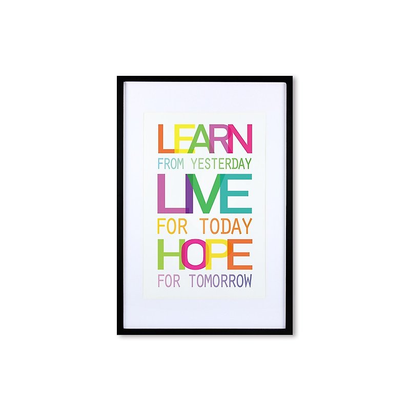 装饰画相框 Quote Series Learn Live Hope 黑色框 63x43cm - 画框/相框 - 木头 多色