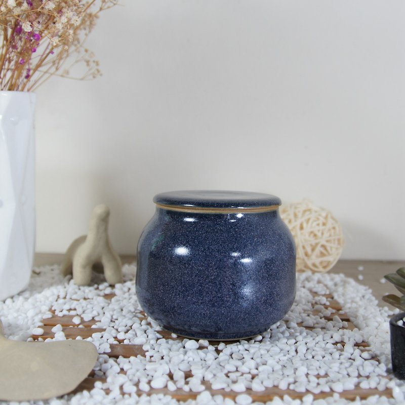 蓝莓茶仓,茶叶罐-容量约250ml - 茶具/茶杯 - 陶 蓝色