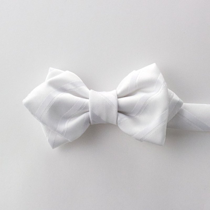 ボウタイ(ホワイト/レジメンタルストライプ) - 领带/领带夹 - 其他材质 白色