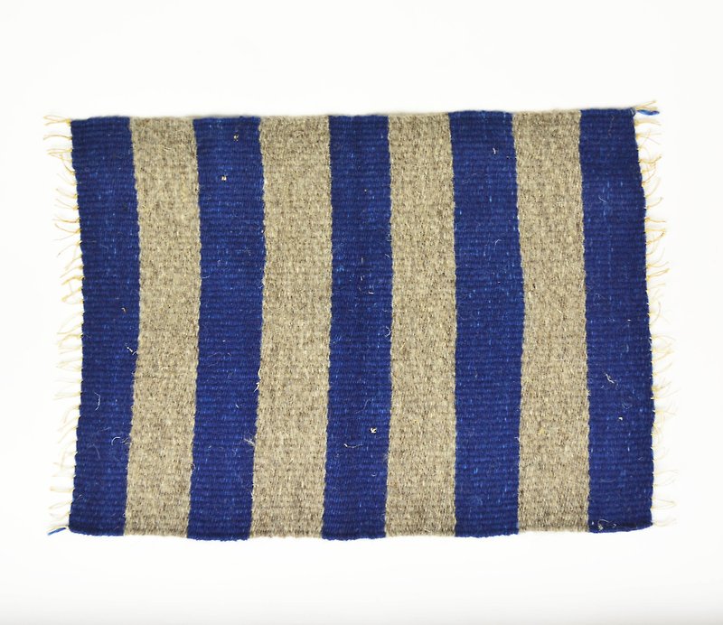 手织条纹餐垫-公平贸易 - 餐垫/桌巾 - 羊毛 蓝色